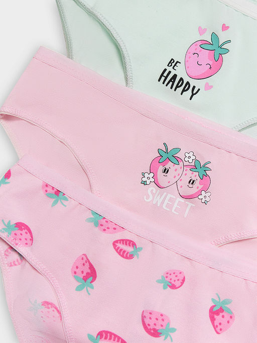 Трусы для девочек слипы мультипак (3 шт.) розовые с печатью - Mark formelle фото 3