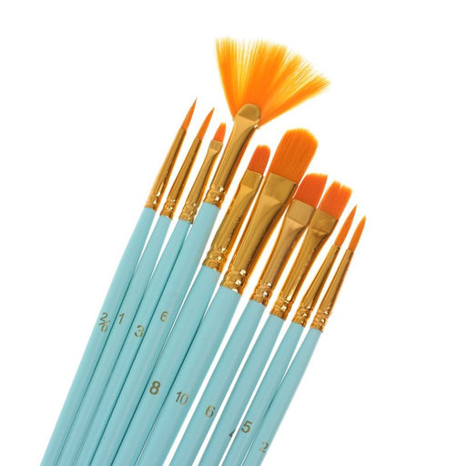 Набор кистей синтетика, 10 штук (№2/0.1,3.6,8.10,6.4,5.2), в блистере, (международный размер)