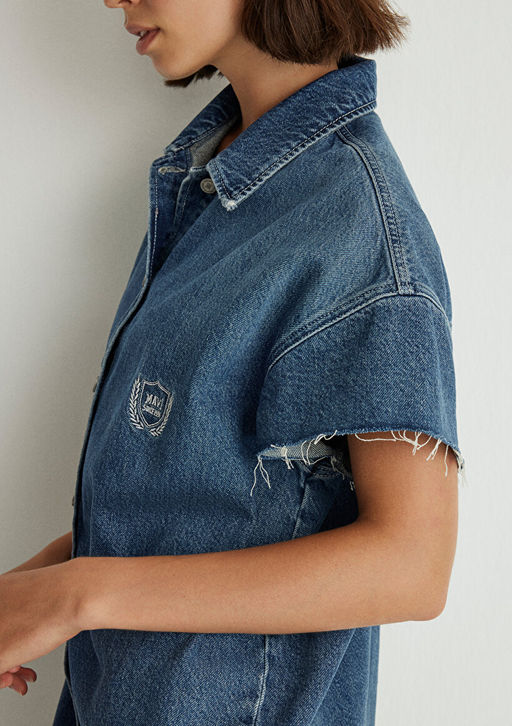 Nika Kolej Indigo Mavisi Jean Elbise  фото 7