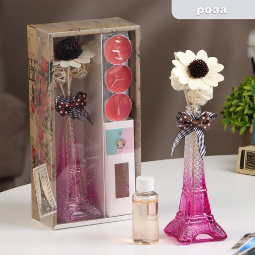 Набор подарочный Париж (диффузор и свечи) роза, Богатство Аромата  фото 5