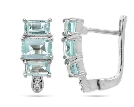 Серьги из серебра топаз, Мульти
