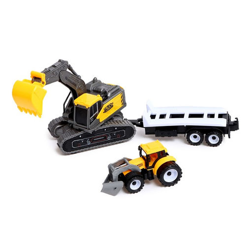 Экскаватор инерционный Стройка, с прицепом и трактором, МИКС - Simaland фото 6