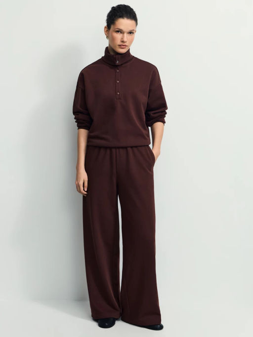 Базовые широкие брюки из хлопка / Zarina фото 5