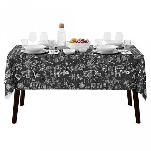 Скатерть 240х145см "Версаль" графит, длина стола до 200см, на 10-12 персон, рогожка 186г/м2, хлопок 100%, упаковка классическая 28х41см, "Домашняя мода" (Россия)