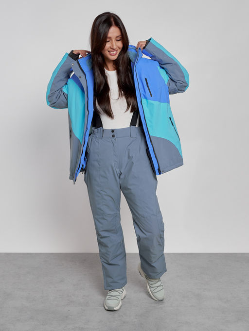 Горнолыжный костюм женский большого размера зимний синего цвета 02308S - Chunmai фото 11