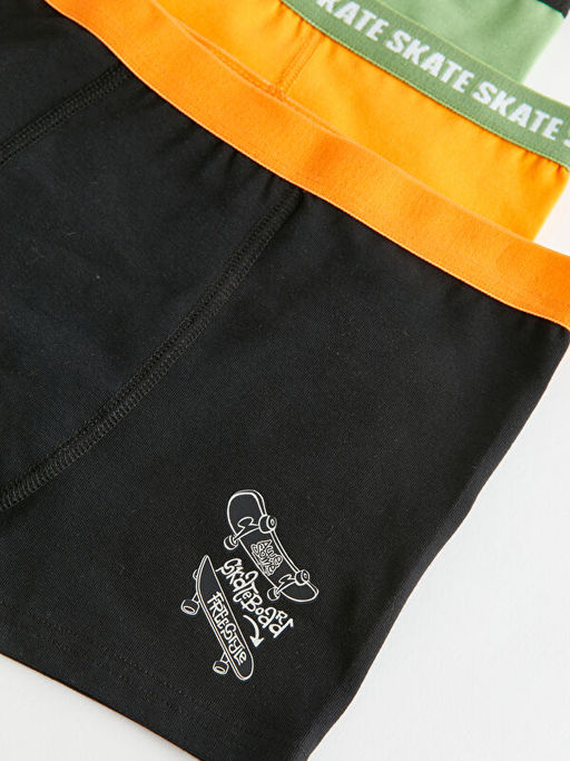 Bask?l? Pamuklu Erkek ?ocuk Boxer 3l? - Waikiki фото 3