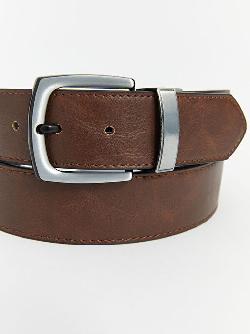 Deri G?r?n?ml? ?ift Tarafl? Erkek Kemer