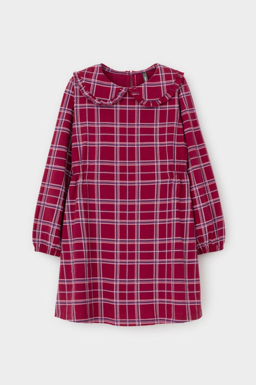 Crockid _ КР 5890/тем.бордовый,шотландская клетка к503 платье для дев