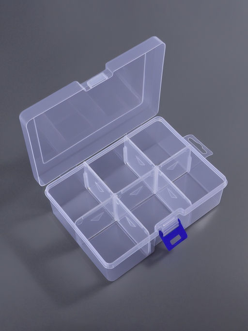 Органайзер для хранения мелочей, 6 ячеек, 16.5×12×5.8 см, прозрачный