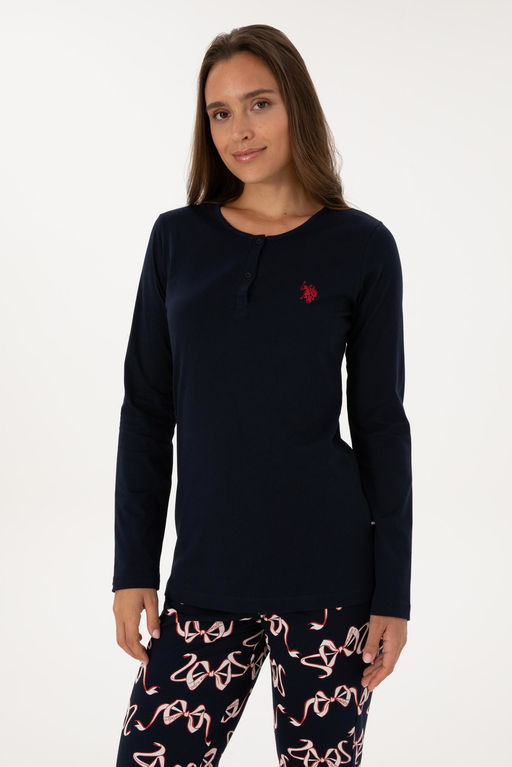 Kad_n Lacivert Pijama Tak_m_ Sepette S_rpriz _ndirim - U.s. polo assn фото 3