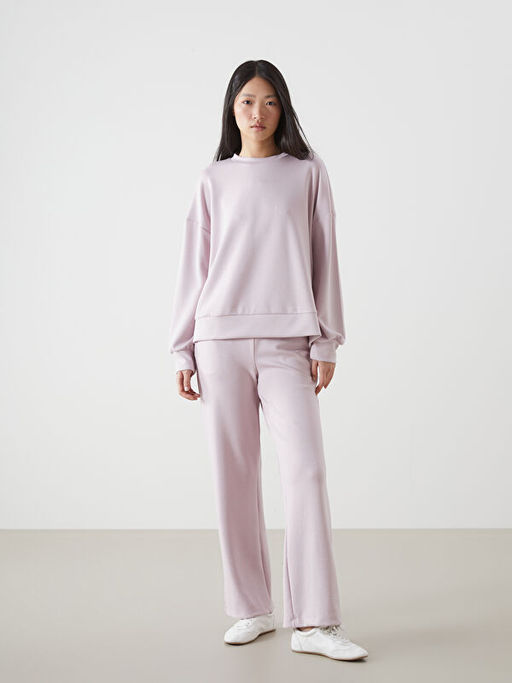 Bisiklet Yaka Oversize Kad?n Sweatshirt