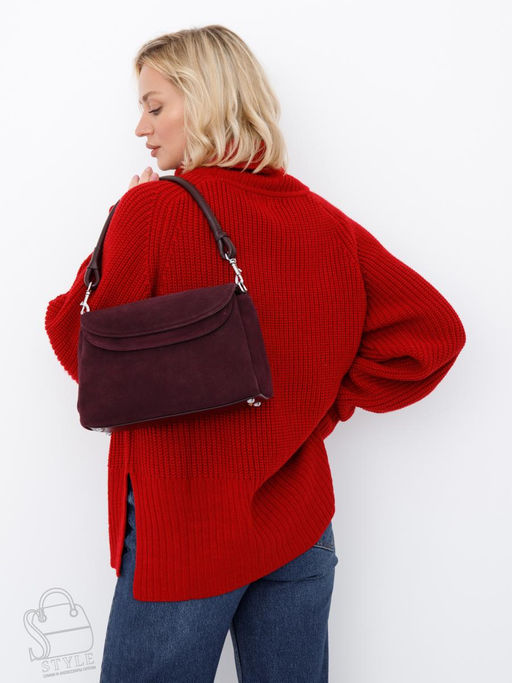 Сумка женская кожаная 0037VG wine purple Vitelli Grassi