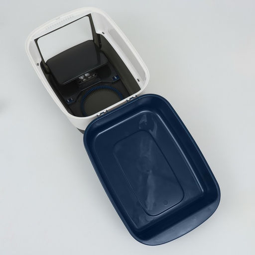 Туалет закрытый, 51×34×37 с, с совком, прозрачный, пластик, синий