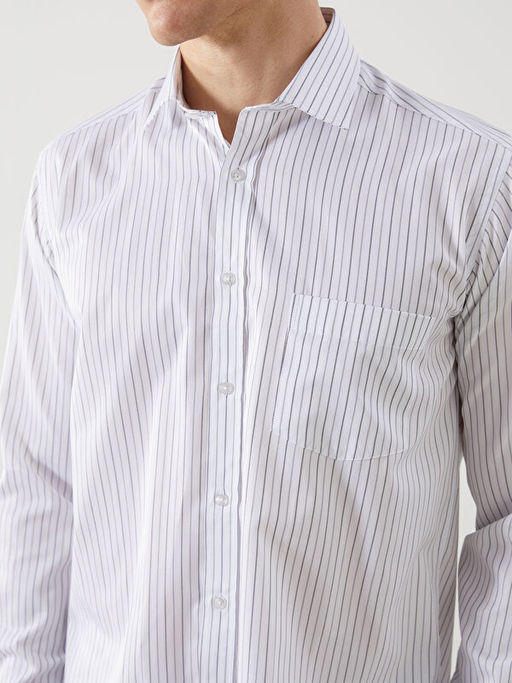 Regular Fit Uzun Kollu ?izgili Erkek G?mlek