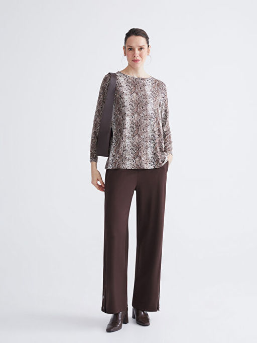 B?y?k Beden Beli Lastikli Kad?n Pantolon