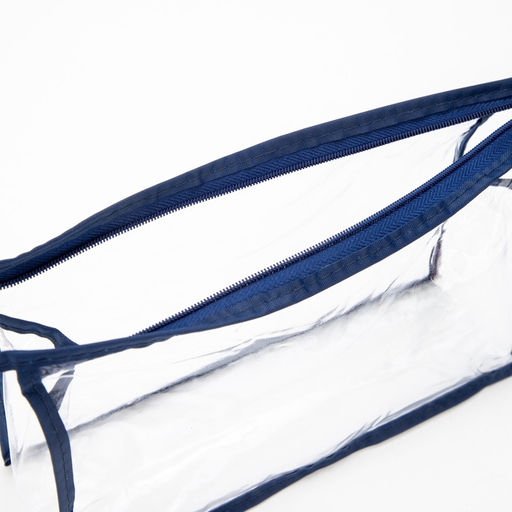 Цена за 2 шт. Косметичка на молнии, цвет синий/прозрачный