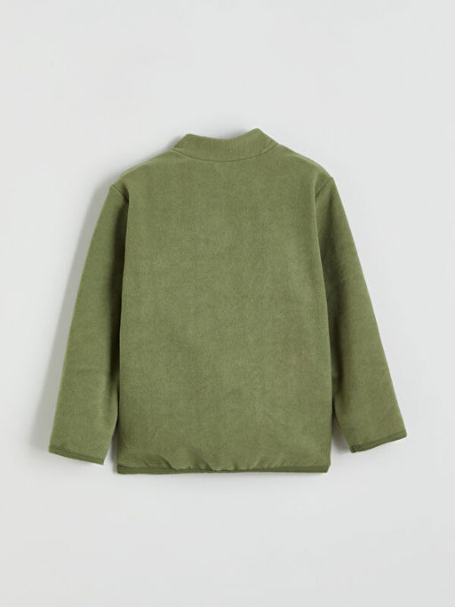 Kolej Yaka Basic Uzun Kollu Erkek ?ocuk Fermuarl? Sweatshirt