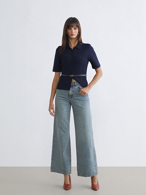 Wideleg Kad?n Jean Pantolon