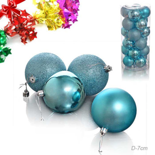 Елочные шары 20 штук 6 см / HX-3/9 /уп 30/ голубые - Галеонтрейд фото 2