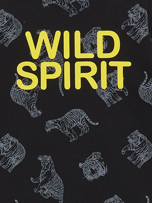 Bisiklet Yaka Bask?l? Uzun Kollu Erkek ?ocuk Pijama Tak?m? - Waikiki фото 3