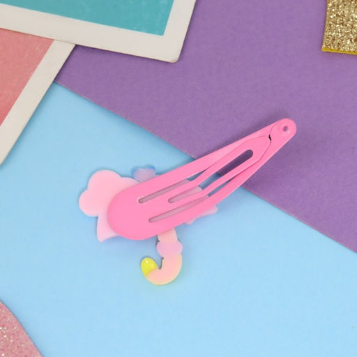 Цена за 2 шт. Набор для волос «Ширли», 2 резинки 5 см, 4 невидимки 5.5 см, зайка, розовый