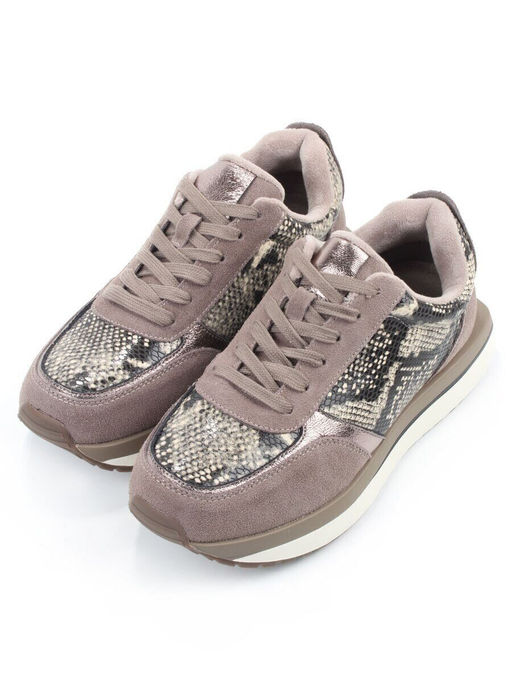 04-PCML20-2 GREY Кроссовки демисезонные женские (натуральная замша, натуральная кожа, текстиль)