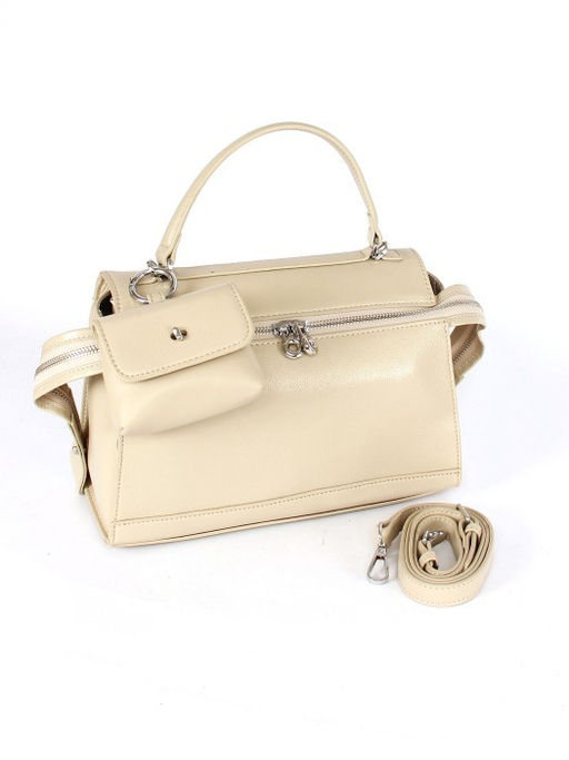 Сумка женская натуральная кожа GU 2033-6637, 1отд+еврокарман, плечевой ремень, бежевый SALE 265822