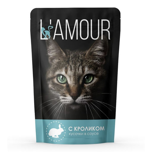 Цена за 28 шт. Влажный корм LAMOUR для кошек, кролик в соусе, 75 г