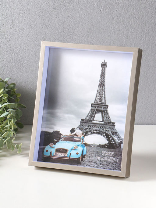 Фоторамка для фото 20×25 см «Ламберто», пластик, серебро с белым, 26×21×3.5 см