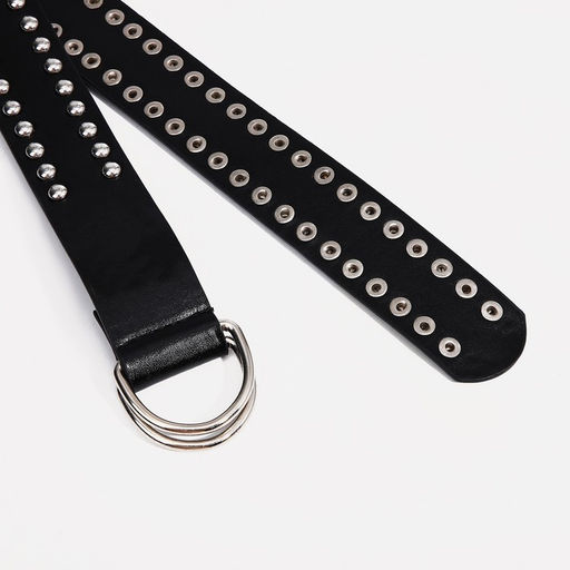 Ремень женский, ширина 3,6 см, пряжка металл, люверсы, цвет чёрный - Simaland фото 2