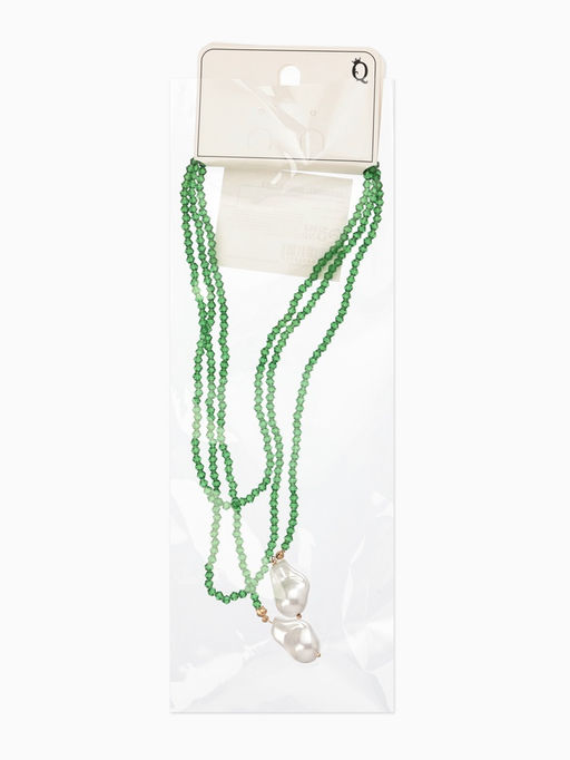 Бусы бисерные с подвесами жемчуг «Нить стекла», L=120 см, №2, зелёные