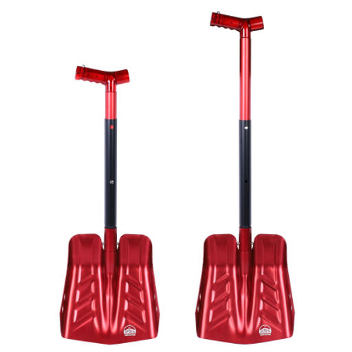 Лопата лавинная алюминиевая ИРЕМЕЛЬ СНЕГОВИК IR515 двухсекционная, с пилой 35см, T-образная рукоять, длина 84/70см, лезвие 28x25см, чёрно-красная/уп10 - Галеонтрейд фото 4