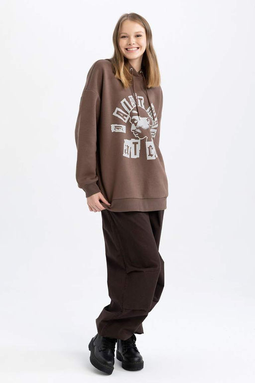 Толстовка с капюшоном Cool Tupac Oversize - Defacto фото 6