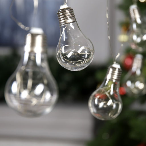 Гирлянда Нить 3 м с насадками Лампочки, IP20, серебристая нить, 100 LED, свечение синее, 3.5 В - Luazon lighting фото 2