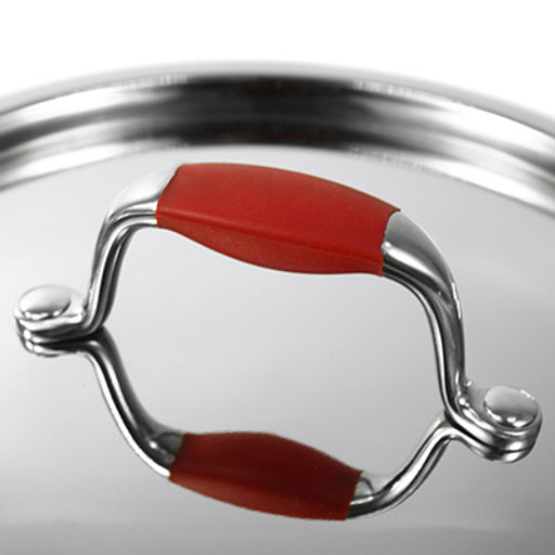 Кастрюля из нержавеющей стали "Современная классика" 3,7л толщина 0,6мм, с теплораспределительным дном 1,4см, металлическая крышка, металлические ручки с силиконовыми накладкам, цилиндрическая форма (д20см; h13см)