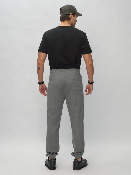 Брюки джоггеры спортивные трикотажные мужские серого цвета 001Sr