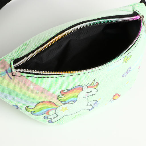 Сумка поясная детская на молнии «Выбражулька», зелёная