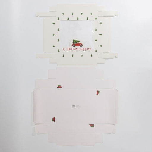 Цена за 2 шт. Коробка подарочная новогодняя складная С Новым годом, 23.5?20.5?5.5 см
