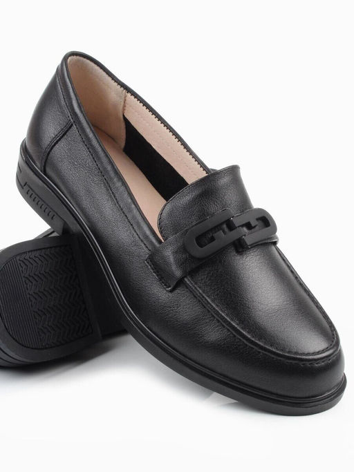 03-DEB4-1 BLACK Лоферы женские (натуральная кожа)