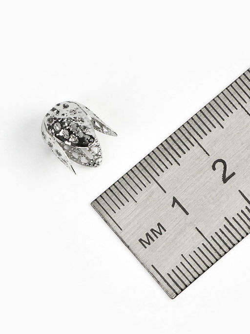 Цена за 2 шт. Шапочки для бусин (набор 20 шт.), СМ-051, 11?12 мм, цвет серебро