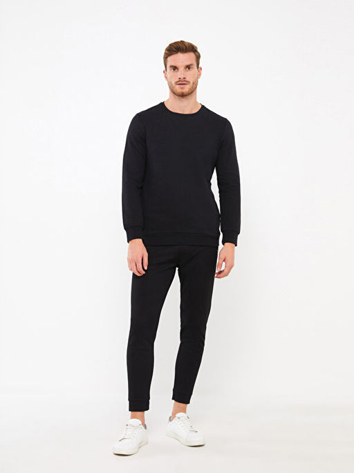 Bisiklet Yaka Uzun Kollu Erkek Sweatshirt