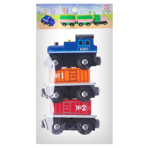 Детская игрушка для железной дороги Паровоз и 2 вагона 2.5?8?19 см - Simaland фото 4