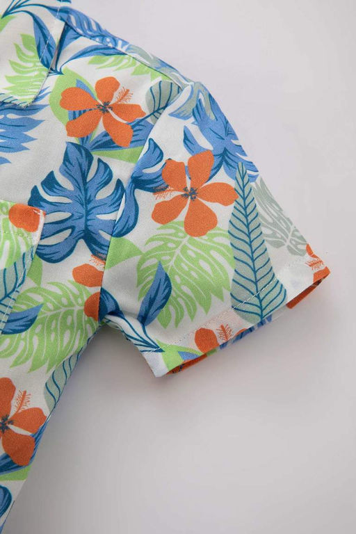 Рубашка из вискозы с короткими рукавами для маленьких мальчиков - Defacto фото 3