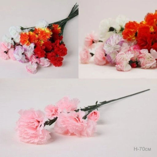 Цветок искусственный Гвоздика 5 бутонов / 0341-65 /уп 20/1000/ - Галеонтрейд фото 2