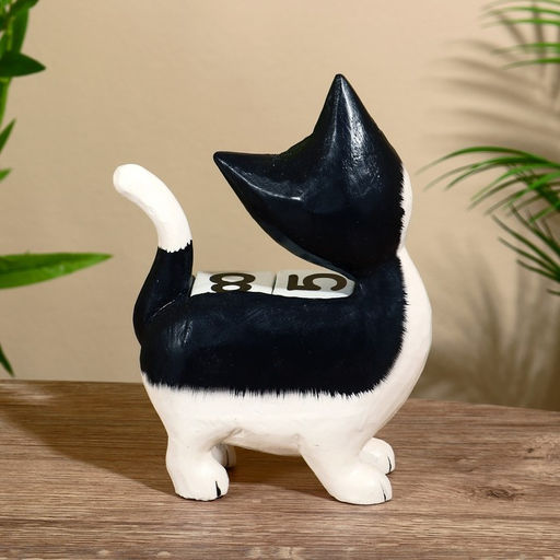 Вечный календарь «Котик», 15×22×6 см, дерево