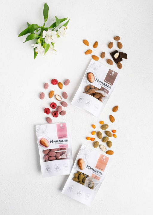 Миндаль в белом шоколаде без сахара с кофе и облепихой, 60 г - Сибирский кедр фото 5