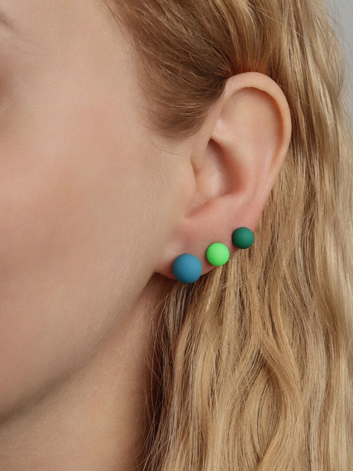 Серьги пусеты QF «Рэйчел», 15 пар, бусины d=6-10 мм, цвет МИКС