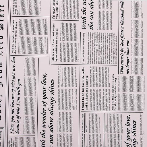 Плёнка матовая двухсторонняя "Газета на белом" персиковый, 0,58 х 10 м