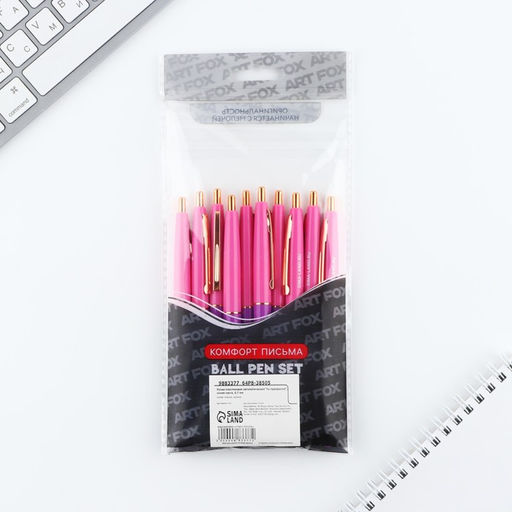 Цена за 10 шт. Ручка шариковая, синяя паста, 0.7 мм, автоматическая, пластик Ты прекрасна!