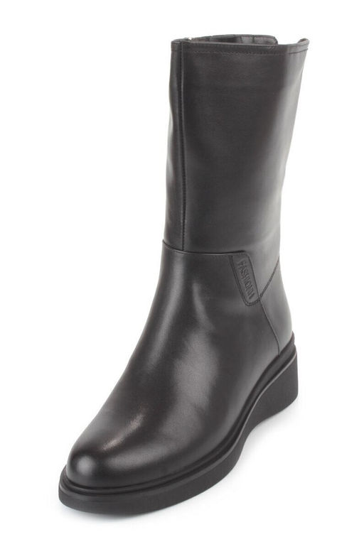 Z4213M BLACK Полусапоги зимние женские (натуральная кожа, натуральный мех)